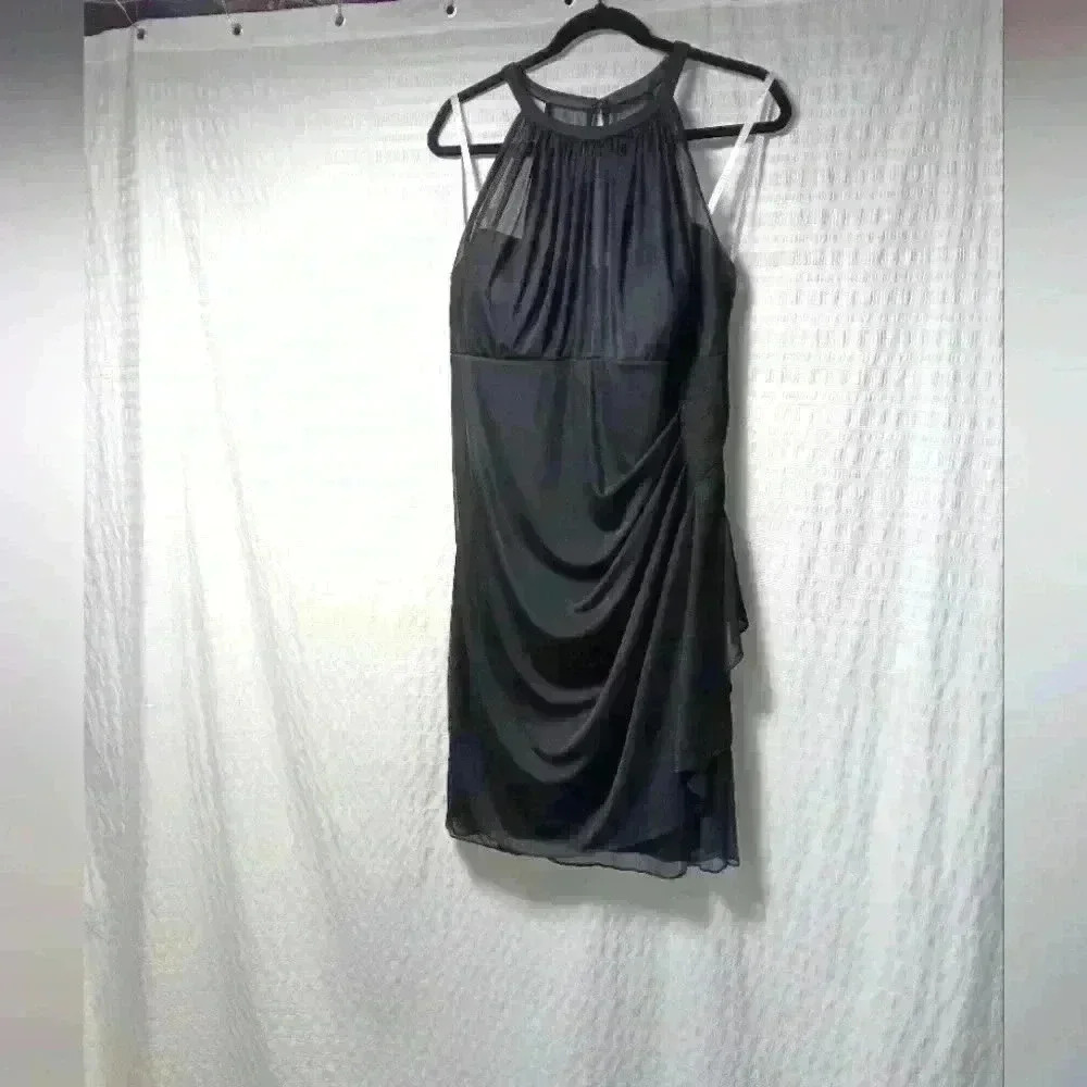 David's Bridal Short High Neck Mesh Sleeveless Dress. Ladies size 16